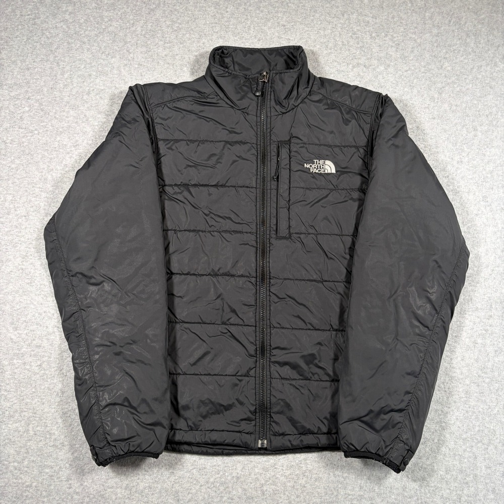 The North Face Puffer Jacket Mens Small Black Full Zip Quilted Insulated
